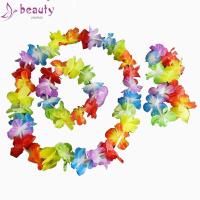ราคา 4 ชิ้นดอกไม้ฮาวาย leis Garland สร้อยคอชุดแฟนซีปาร์ตี้ฮาวายชายหาดสนุก (47554780521)