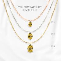 ราคา สร้อยคอบุษราคัมแท้ (Yellow Sapphire) ไข่ลักชัวรี่ เงินแท้ 925 ชุบทองคำขาว/ทอง /โรสโกลด์ จี้พลอย GEORGE Jewelry (43928841398)