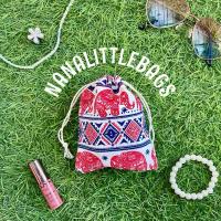 ราคา ถุงผ้าหูรูด ลายช้าง ผ้าฝ้ายไทย handmade (53003406623)