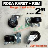 ราคา ลูกล้อยาง+เบรค 2" นิ้วชุด 4 ชิ้น ถึง116 (46254373245)