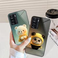 ราคา เคสกระจก Oppo A57 4G 2022 พิมพ์ลายรูปหมีกระต่ายน่ารัก บุคลิกภาพน่ารัก (57406075398)