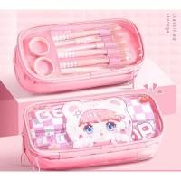 ราคา พร้อมส่งกระเป๋าดินสอ กล่องดินสอ เปิดได้ 3 ช่อง จุเยอะ ลายน่ารัก (41616855225)