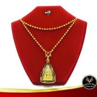 ราคา สร้อยคอทอง ลายลูกบอล สลับพ่นทราย พร้อมจี้พระพุทธชินราช น้ำหนัก 2 สลึง ยาว 18 นิ้ว งานเคลือบแก้ว ชุบเศษทองเยาวราช (8789762218)