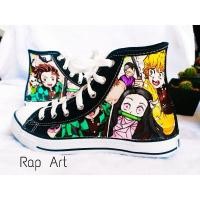 ราคา ‼️ รองเท้าผ้าใบเพ้นท์ลาย ดาบพิฆาตอสูร สวย เท่ห์ ห้ามพลาด‼️ งานแฮนด์เมด เพ้นท์มือ✅ (15270396725)