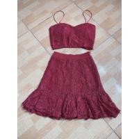 ราคา ชุดลูกไม้ สีแดงเลือดหมู (9022420015)