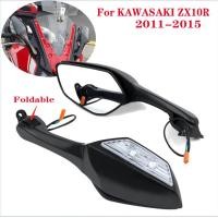 ราคา For KAWASAKI Ninja ZX10R ZX-10R ZX 10R 2011-2015 Motorcycle Foldable Mirror LED Turn Light Signals (52503190964)