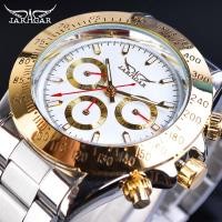 ราคา Jaragar Men Watch 2019 Golden Big Dial Calendar Display นาฬิกาเหล็กอัตโนมัตินาฬิกากลไก (24161932827)