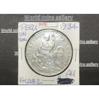 ราคา เหรียญเนื้อเงินเปรู ปี1934, 1 Sol เหรียญขนาดใหญ่ 37mm, หนัก 25g รับประกันแท่ (22047048291)