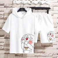 ราคา Top/Set Doraemon Hooded Half Sleeve Suit Men Women Doraemon Sweatshirt T-Shirt Half Pants Two Piece (28739890797)