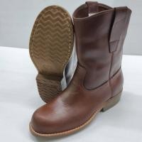 ราคา #รองเท้าเซฟตี้ บูทหนังมัน สีน้ำตาล หัวกลม หนังแท้ พื้นกันไฟ พื้นสีครีมน้ำตาล กันน้ำมัน Size39-46 **พร้อมส่ง** (4333019197)