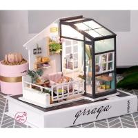 ราคา บ้านตุ๊กตา DIY Dollhouse Robotime - Balcony ระเบียงดอกไม้ โมเดลบ้าน มีไฟ LED มีกาว,อุปกรณ์ครบ พร้อมส่ง!!! (3311505402)