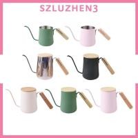ราคา [Szluzhen3] Pour over เครื่องชงกาแฟ Gooseneck กาต้มน้ําหยดพร้อมด้ามไม้บีชสแตนเลสสําหรับบ้านบาริสต้า (53256415291)