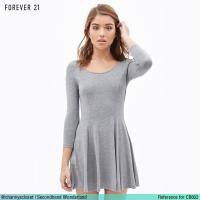 ราคา USED Forever 21 - Gray Pocket Skater Dress | เดรสสั้นสีเทา เดรสระบาย แขนยาว กระเป๋า สีพื้น สายฝอ แท้ มือสอง (10206418171)