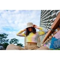 ราคา เสื้อครอปเอวลอยแขนยาว เสื้อสายรุ้งพร้อมส่ง‼️ เสื้อยืด ลายทาง สีรุ้ง สวยๆน่ารัก ใส่สบาย (4559901531)