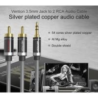 ราคา Vention (P560AC Grey) HIFI 2 RCA Jack Plug Stereo Aux Cable 3.5mm Jack male to 2 RCA male Audio Cable (1m./1.5m./2m./3m) (493905238)