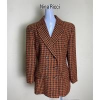 ราคา NINA RICCI เสื้อเบลเซอร์กระดุมคู่ผ้าทวิตสีส้ม (44228108999)