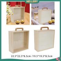 ราคา [เฮลเลอรี่] กล่องไม้พร้อมที่จับแบบพกพาพร้อมฝาปิดสไลด์กล่องของขวัญไม้ไม่ทาสีกล่องเก็บของกล่องเก็บของไม้สําหรับจัดเก็บตกแต่งบ้าน (56851741219)