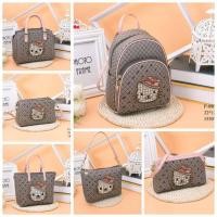 ราคา กระเป๋าคอลเลคชั่นน้องแมวคิตตี้สีเทาขอบชมพูแบรนด์แท้พารอนติส Parlontis (7353962649)