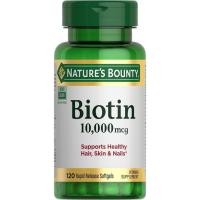 ราคา ไบโอติน Nature's Bounty Biotin 10,000 mcg 120Softgels บำรุงสุขภาพผม ผิวหนัง และเล็บ เม็ดกลืน (24940457303)