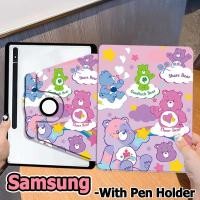 ราคา 360°หมุนตั้ง/นอนได้ เคส Samsung Galaxy Tab S6 lite S7 S8 S9 S10+/S7FE S9FE S9FE+ A8 A9 A9+ เคสฝาพับ Samsung Galaxy Tab S8+ S9+ S7+ A7lite Right pen เคส Galaxy /Care Bears Samsung case (28415593691)