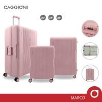 ราคา CAGGIONI กระเป๋าเดินทางล้อลาก แบบโครง รุ่นมาโคร (C22011) [20/24/28 นิ้ว]TAS Lock ล้อคู่ วัสดุ PP ทนทาน - สีชมพู (14294147977)