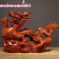 ราคา MAHMOUNDKI รูปปั้นมังกรฮวงจุ้ย, 4 นิ้วแกะสลักมังกรรูปแกะสลัก, ไม้คุณภาพสูงขนาดเล็กทนทาน Zodiac Dragon Office Home (46906501020)