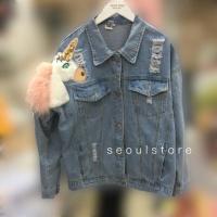 ราคา เข้าเพิ่มไม่เยอะนะจ๊ะ!แจ็กเก็ตยีนส์ปักยูนิคอร์นเติมเฟอร์ขนฟูๆ สวยๆหรูๆดูดีมากกกกกๆๆ (792602733)