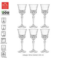 ราคา แก้วไวน์คริสตัล RCR Adagio Wine Goblet 220 ml (เซตกล่อง 6 ใบ) (24408587732)