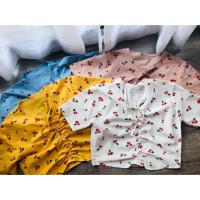 ราคา พร้อมส่งจ้า เสื้อครอป ผ้าฝ้าย น่ารักลายเชอร์รี่ เป็นเชือกรูดและผูกโบว์น่ารักๆตรงกลาง มี 4 สี ขาว ชมพู เหลือง ฟ้า (1628137221)