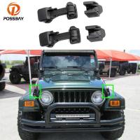 ราคา 【Hot Style】หัวเข็มขัดล็อกกระโปรงหน้ารถยนต์ ABS สีดํา สไตล์วินเทจ สําหรับ Jeep Wrangler TJ 1997-2006 1 คู่ (23550572098)