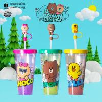 ราคา แก้วพลาสติกสองชั้นคาเฟ่อเมซอน Line friends ขนาด 22 ออนซ์พร้อมหลอดแข็ง (22468233963)