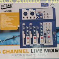 ราคา สเตอริโอมิกเซอร์ 4 ช่อง USB MP3 ผสมสัญญาณเสียง STEREO MIXER มิกเซอร์ 4 ch ACTOR L-4 USB (2219691110)