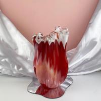 ราคา แจกันแก้วเป่า Kurata craft glass | red jelly vase (18353805742)