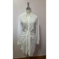 ราคา เดรส คอปกกระดุม แขนยาว ผ้าไม่ยืด ผ้าบางกลางๆ ไม่มาก สีขาว ผูกโบว์ที่เอว ยี่ห้อ CPS Chaps แท้ 100% มือ 2 (22673718929)