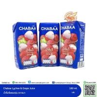 ราคา ชบา CHABAA น้ำลิ้นจี่ ผสมน้ำองุ่น 40% 180 มล.ยกลัง(36กล่อง) (11497343148)