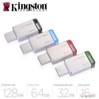 ราคา Kingston แฟลชไดรฟ์โลหะ ความเร็วสูง 64GB 32GB 16GB 8GB USB Pendrive DT50 128GB (21492841426)