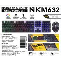 ราคา ชุดคีย์บอร์ด & เมาส์เกมมิ่ง Nubwo NKM-632 มีไฟ Gaming Keyboard & Mouse Combo (18592290424)