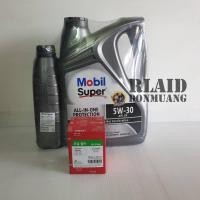 ราคา น้ำมันเครื่อง Mobil super3000 5W-30 ขนาด 4+1 ลิตร แถมกรองเครื่อง ฟรี (8077965095)