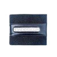 ราคา กระเป๋าสตางค์หนังปลากระเบน รุ่นคาดปลากระเบนพันธ์หนาม สีดำ Super Black US Stingray Wallet S59 (24753352088)