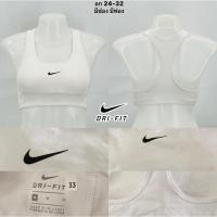 ราคา สปอร์ตบรา NIKE ไซส์ M (อก28-32) มีฟองน้ำ สีขาวโลโก้ดำ สภาพดี sport bra (25927521944)