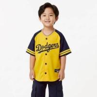ราคา เสื้อเบสบอล Unisex Premium Dryfit Material - เสื้อยืดเบสบอลเด็กพร้อม Dodgers เขียน motif (50552415191)