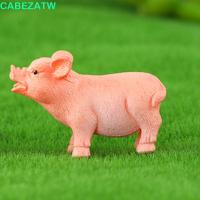 ราคา CABEZATW รูปปั้นหมู 3 ชิ้น, หมูพลาสติกที่สมจริง Miniature ตุ๊กตา, Piggy เครื่องประดับการ์ตูน Handmade กันน้ํา Piggy รูปปั้น Garden (50656315477)