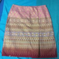 ราคา กระโปรงผ้าไทยทรงเอจีบหน้า (5434341248)