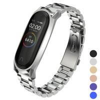 ราคา Mijobs สายโลหะสําหรับ Mi Band 6 5 4 3 สามสร้อยข้อมือลูกปัดสแตนเลสสําหรับ Xiaomi Smart Band 5 Global Version สายรัดข้อมือ (26611773277)