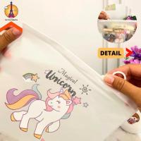 ราคา กระเป๋าลายยูนิคอร์นใสกระเป๋าแต่งหน้าขนาด ก5 ใสกรณีดินสอเครื่องเขียนที่ใส่ (41255708946)