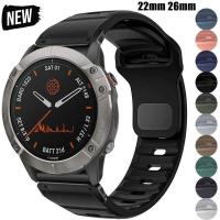 ราคา เหมาะสําหรับ GarminFenix8 7X 6X22/26 มม.GarminFenix8 Quick Release Head Grain สายซิลิโคน (44378603124)