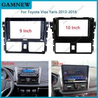 ราคา 9 10 นิ้วเครื่องเสียงรถยนต์วิทยุแผ่น Fascia กรอบสําหรับ Toyota Yaris Vios 2013-2016 หน้าจอขนาดใหญ่ 2Din เครื่องเล่น DVD แผง Dash Mount Kit (27204602744)