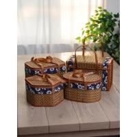 ราคา ตะกร้าเก็บของมีหูหิ้ว ตะกร้าสานไม้ไผ่ กล่องของขวัญทรงกลม เทศกาลเรือมังกร Zongzi High-End Bamboo Chronicle Sausage ตะกร้าไม้ไผ่ Hairy Crab Earth Egg กระเป๋าด้านนอกแบบพกพา (46755696313)