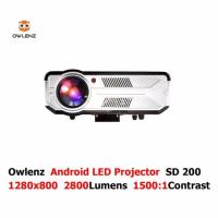 ราคา OWLENZ SD300 Android 1080P HD Projector 5.8 inch 2800 Lumens 1280x800 Pixels Multimedia LED Projector Beamer (2287465803)