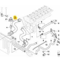 ราคา ท่อน้ำท่อนบน(No.3) BMW Series 5 E39 520i 523i 528i 530i ,Series 7 E38 728i เครื่อง M52/M54 (40864373629)